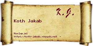 Koth Jakab névjegykártya